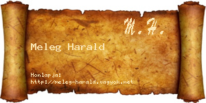 Meleg Harald névjegykártya